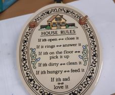 House rules plaque