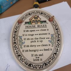 House rules plaque