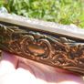 Antique Rectangular Glass Trinket Box Pot  Brass Lid 13cm x 4cm H-4cm Image 10
