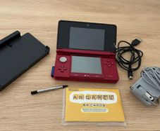 Flame Red Nintendo 3DS (NTSC-U) and sealed AR cards
