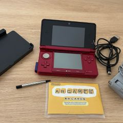 Flame Red Nintendo 3DS (NTSC-U) and sealed AR cards