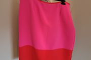 pink red midi skirt