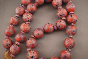 Antique Venetian Style Millefiori &amp; Chevron Glass Beads Strands Necklace