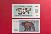 Lithuania  500  Talonas  1992  ( Uncirculated ) Pick 44a