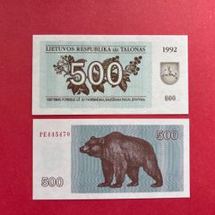 Lithuania  500  Talonas  1992  ( Uncirculated ) Pick 44a
