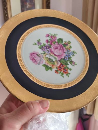 beautiful royal blue and gold plate