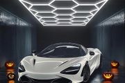 14 Hexagon Honeycomb LED Light,65W 6500K Super Bright Pure White LED Garage Workshop Lighting for Basement, Warehouse, Car Beauty Salon, Car Detailing Shop