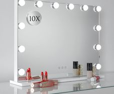 Cosmetic Hollywood Vanity Mirror with LED Lights, Vanity Mirror with LED Lights Makeup Mirror Hollywood Cosmetic Mirror for Makeup Dressing Table White (FREE POSTAGE)