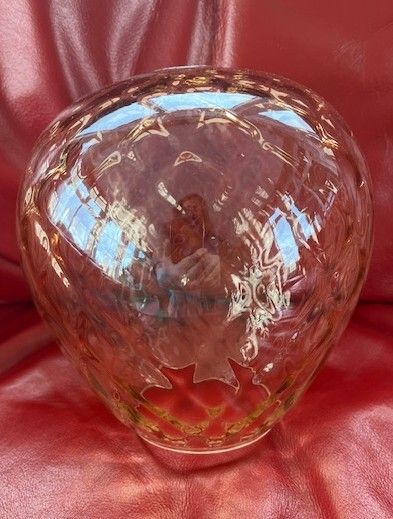 Glass Ceiling Light Shade In Prestine Vintage Condition. Stunning Gold / Amber Hue Colouring. Beautiful