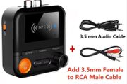 VIKEFON 2 In 1 Bluetooth 5.2 Audio Receiver 5 EQ Modes 3.5mm AUX RCA Jack Stereo Wireless Adapter for TV PC Car Kit Speaker, new, unopened.