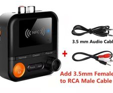 VIKEFON 2 In 1 Bluetooth 5.2 Audio Receiver 5 EQ Modes 3.5mm AUX RCA Jack Stereo Wireless Adapter for TV PC Car Kit Speaker, new, unopened.