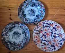 3 x old antique plates