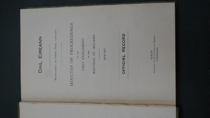 Dail Eireann - Minutes of Proceedings 1919 -1921