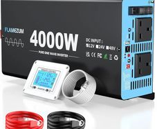 4000W Inverter Pure Sine Wave Power Inverter 12V to 240V Voltage Converter with LCD Remote Control/AC Outlets/USB-A Port/USB-C Port/for RV,Trucks,Boats,Camping