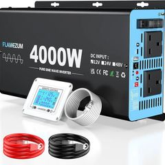 4000W Inverter Pure Sine Wave Power Inverter 12V to 240V Voltage Converter with LCD Remote Control/AC Outlets/USB-A Port/USB-C Port/for RV,Trucks,Boats,Camping