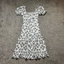 Cefinn Floral Midi Dress Sz 10UK 6US M Smock Puff Sleeves Boho Maid Image 2