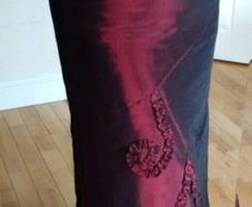 Wine Classy Warm Skirt With Underlay And Beautiful Embroidery