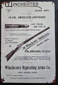 Winchester firearms company, vintage style metal sign .
