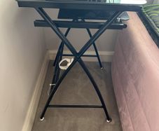 Compact Black Glass Laptop Table