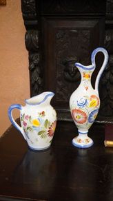 Henriot Quimper Hand-Painted Pitcher Set