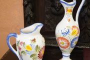 Henriot Quimper Hand-Painted Pitcher Set