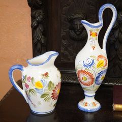 Henriot Quimper Hand-Painted Pitcher Set