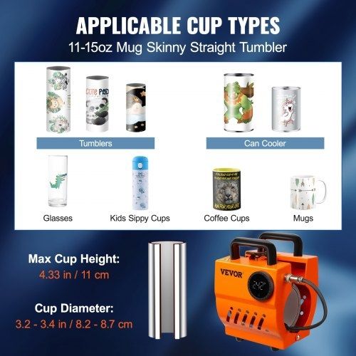 Mini Cup Press Machine, DIY Sublimation Blanks 311.8 g-425.2 g Coffee Mugs Tumblers,