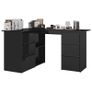 Corner Desk High Gloss Black 145x100x76 cm Chipboard Image 7