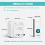 Wireless Doorbell, OMERIL IP55 Waterproof Door Bell Chime Kit with 1000ft Range, 52 Chimes, 4-Level Volume & Blue Light, Plug in Doorbells Wireless Cordless for Home, Office -Batteries Included Image 8