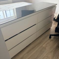 IKEA malm drawers with glass top