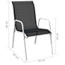 3 Piece Bistro Set Steel Black Image 10
