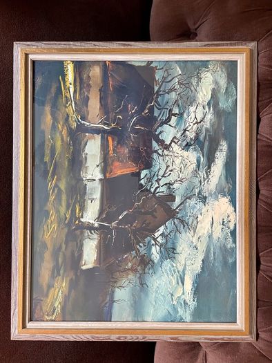 Vintage MCM Print The Thatched Cottage Maurice de Vlaminck circa 1925