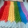 Handmade Fingerknit Rainbow Cloud Chunky Knit Blanket Image 5