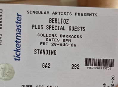 berlioz at collins barracks x2 tickets