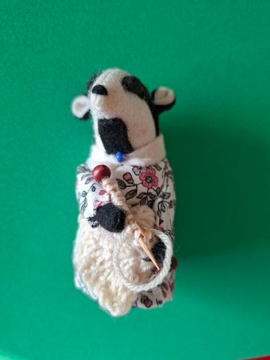 Handmade Felt Badger Figurine