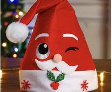 Winking Santa Hat NEW Adult size