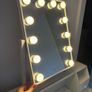 Beautiful White Makeup Table with Hollywood Style Glam Mirror Image 3