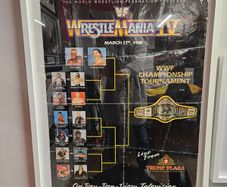 WWF wrestlemania 4 very rare framed poster