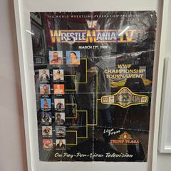 WWF wrestlemania 4 very rare framed poster