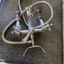 Antique mixer taps and shower head Image 2