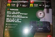 Parkside 20V 4Ah Batteries (two batteries) plus Dual Charger