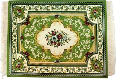 Mouse Mat Creative Mini Rug Made of Oriental Carpet Pattern Textile Fabric Small Mouse Pad with Cotton Tassels Mouse Mat Computer Accessories Coaster 28 x 18 cm 24 Green