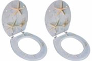 Toilet Seats with Lids 2 pcs MDF Sea Star