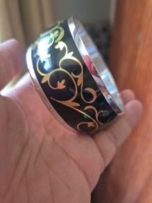 Black and Gold Stamped Sterling Silver Newbridge Bracelet