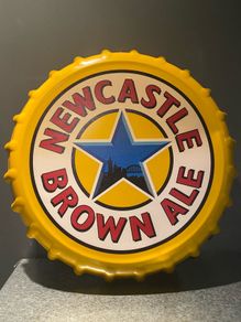 Newcastle Brown Ale Bottle cap wall sign