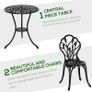 3PCs Garden Table Set Bistro Set Round Table with Umbrella Hole and 2 Chairs for Outdoor Indoor Patio Balcony Aluminium Image 6