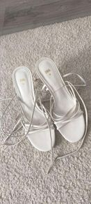 ZARA White Strappy Lace-Up High Heel Sandals Size 38 (UK 5)