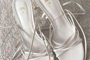 ZARA White Strappy Lace-Up High Heel Sandals Size 38 (UK 5)