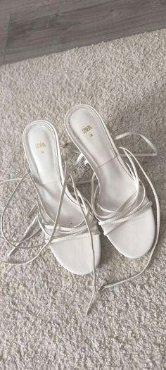 ZARA White Strappy Lace-Up High Heel Sandals Size 38 (UK 5)
