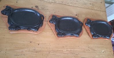 Cast iron cow shaped sizzle platters